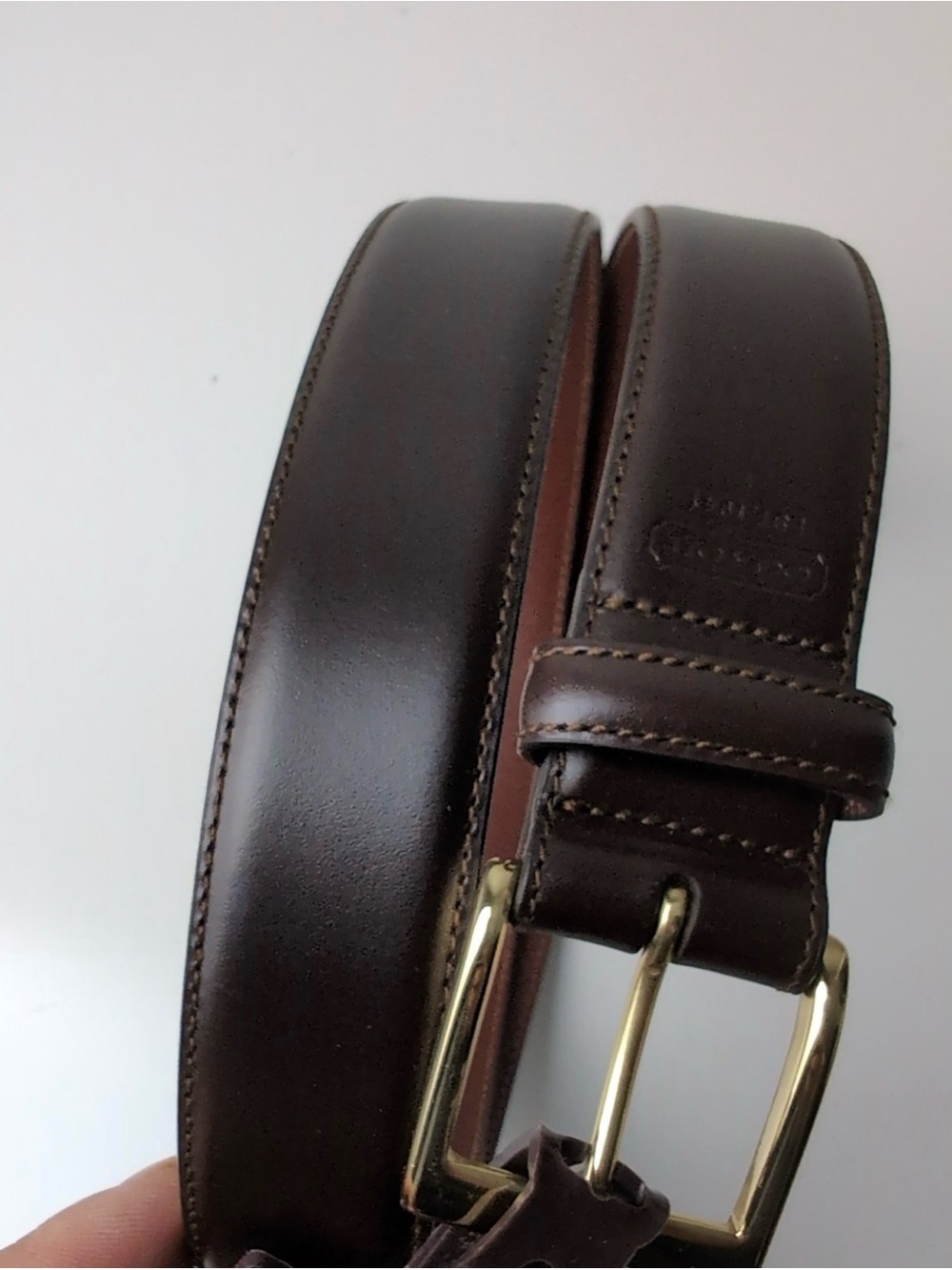 Coach Mahogany Brown Leather CLA Bridle Belt Brass Buckle FS5953 Sz 44 - Picture 2 of 7